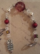 Owl Burgundy Scissorfob